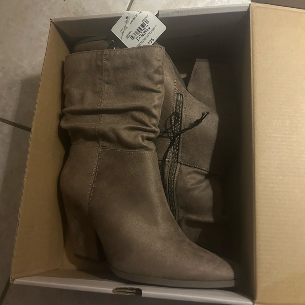 Worthington Taupe Heeled Boots